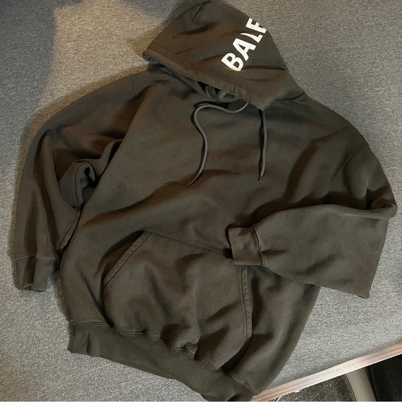 Balenciaga Logo On Hood Oversized Hoodie Black - Picture 4 of 11